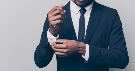 A man in a blue suit.