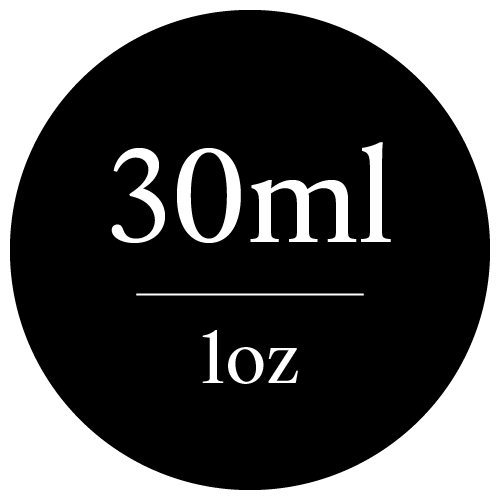 Black circle with '30ml' and '1oz' text